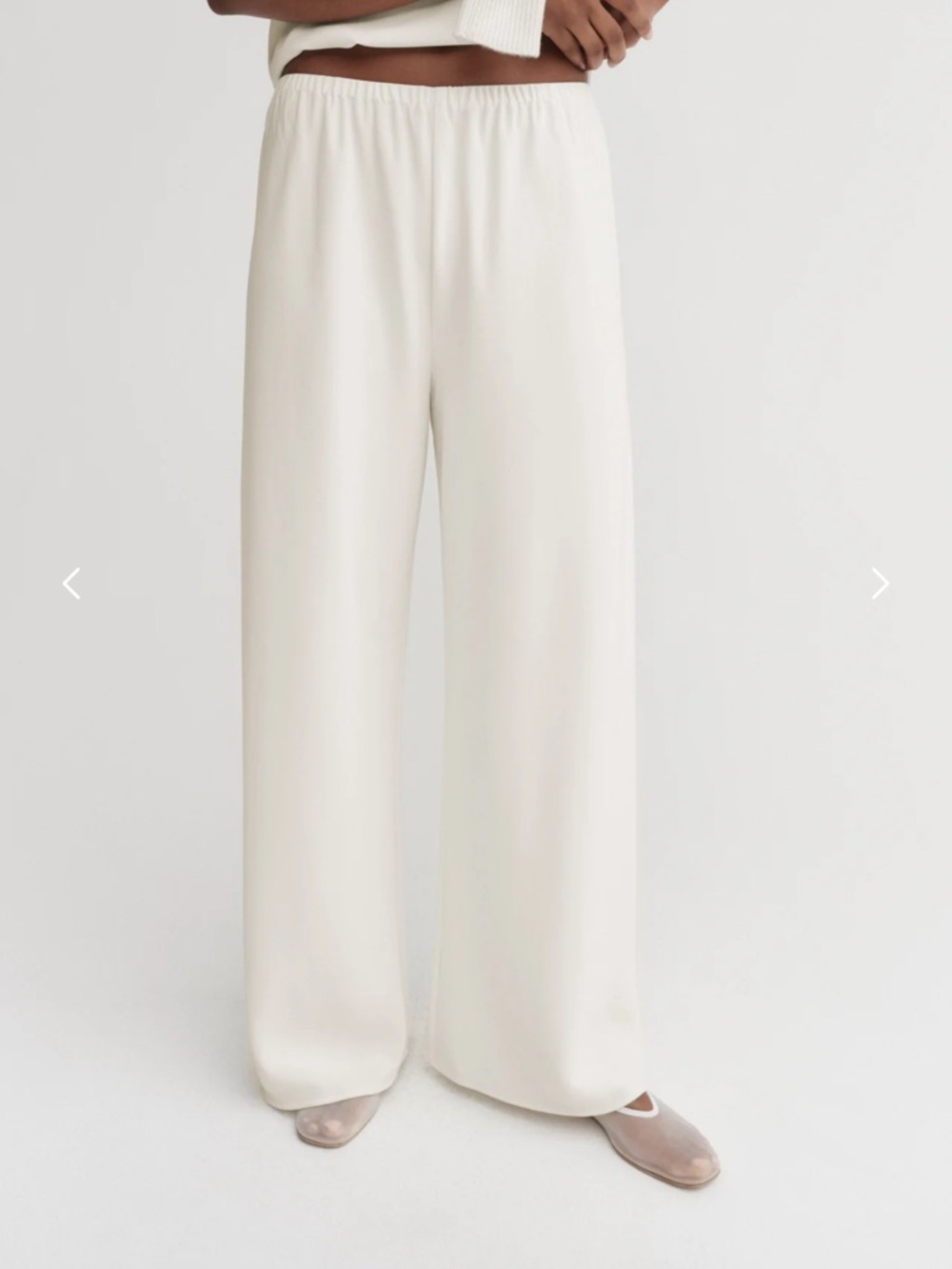 ALMADA LABEL BEA CREPE PANTS, CREAM Relaxed Wide-Leg Cream Pants
